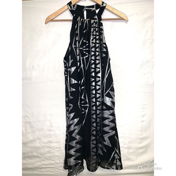 Black / Silver Cocktail Party Dress Medium - Picture 2 of 6